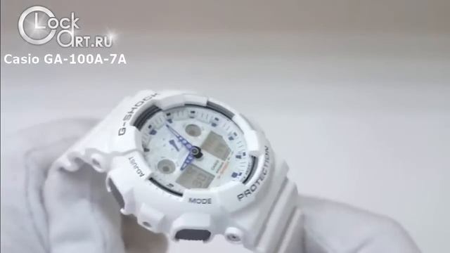 Наручные противоударные часы Casio G-Shock GA-100A-7A смотреть онлайн