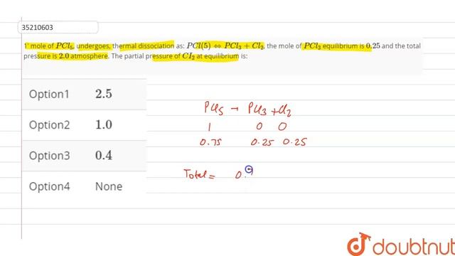 a' moles of `PCI_(5)`, undergoes, thermal dissociation as: смотреть онлайн