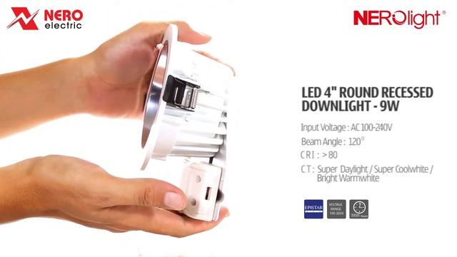NEROLIGHT LED 4" ROUND RECESSED DOWNLIGHT - 9W смотреть онлайн