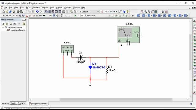 Negative Clamper Circuit Simulation using Multisim смотреть онлайн