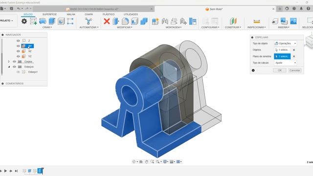 Aula 674 - Modelamento da Base do Eixo da Bomba no Autodesk Fusion смотреть онлайн