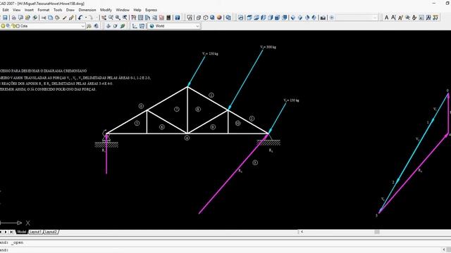 Tesoura Howe - Diagrama de Cremona смотреть онлайн