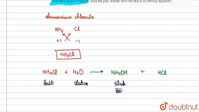 Write the chemical formula of ammonium chloride. Explain why an aueous solution of ammonium chloird смотреть онлайн