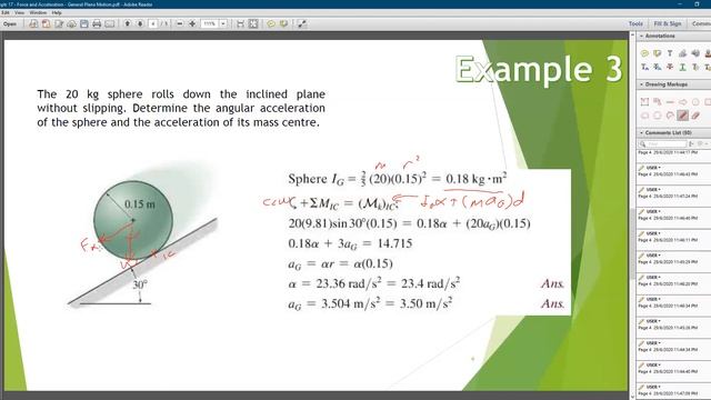 Planar Kinetics of a Rigid Body - Force and Acceleration : General plane motion (Example 3) смотреть онлайн
