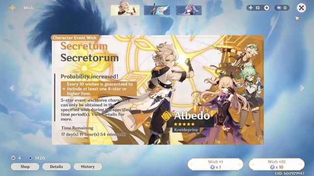Summoning for Albedo (Wishing in Genshin Impact 1.2) смотреть онлайн