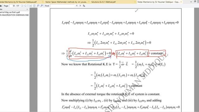 (Lecture#32,20-8-2020 Mechanics)Results deduced from Euler’s Dynamical eq.s in absence of ext torqu смотреть онлайн