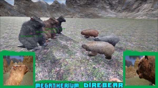 Битва в АРК 1 | Мегатериум против Свирепый медведь |Megatherium vs Direbear