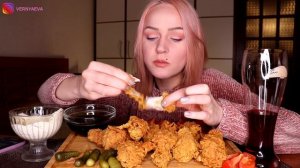 MUKBANG | Крылышки в панировке (не KFC) | Breaded wings (not KFC) не ASMR