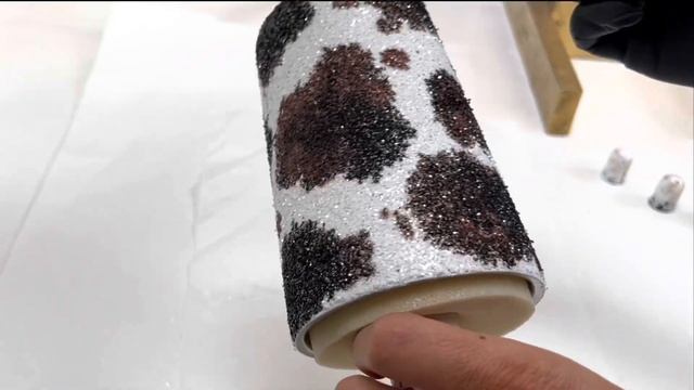 COW PRINT TUMBLER Using ALCOHOL INK And GLITTER!