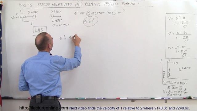 Physics 62 Special Relativity (41 of 43) Relative Velocity - Example 1 смотреть онлайн