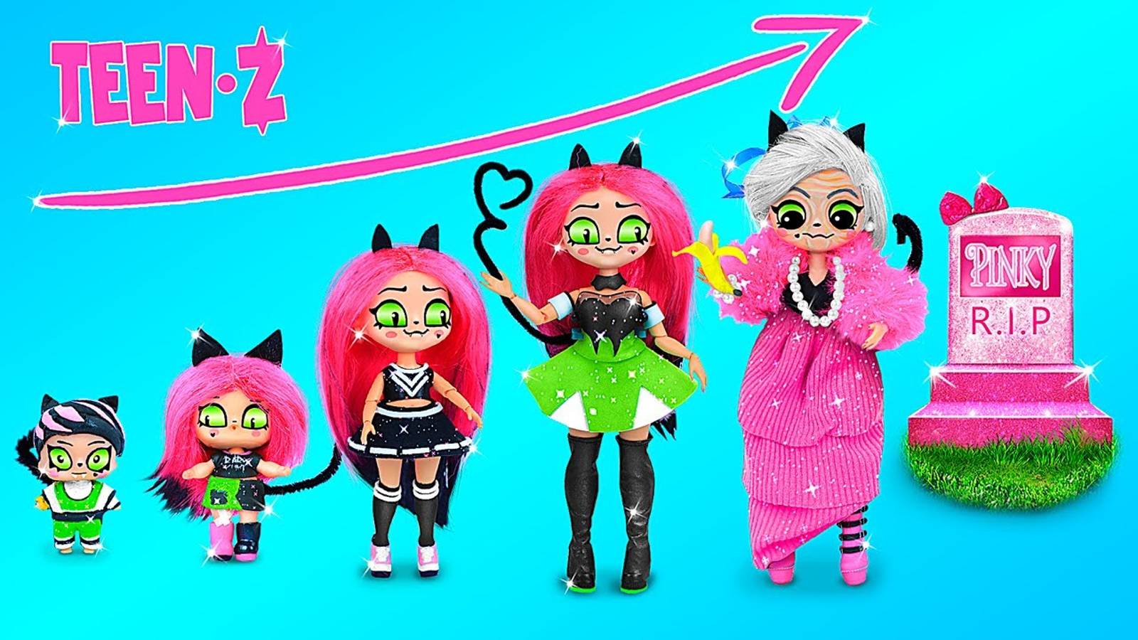 Кошечка Пинки растёт! 32 лайфхака для ЛОЛ смотреть онлайн