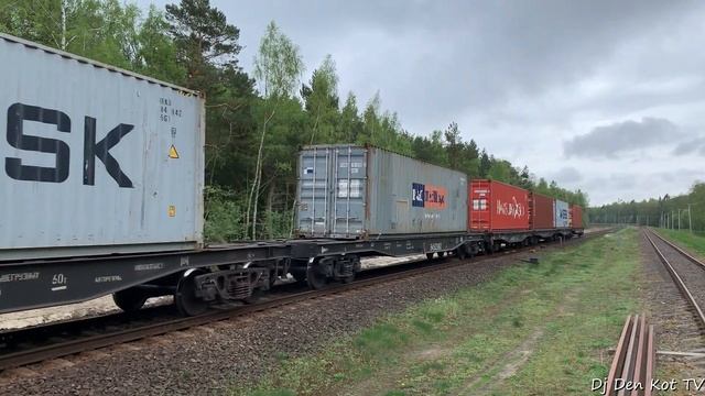 Siemens ER20CF-044 с контейнерами, грузовой поезд