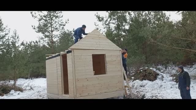 Баня 3х4! Монтаж домокомплекта. Готовая баня на производстве. Часть 1