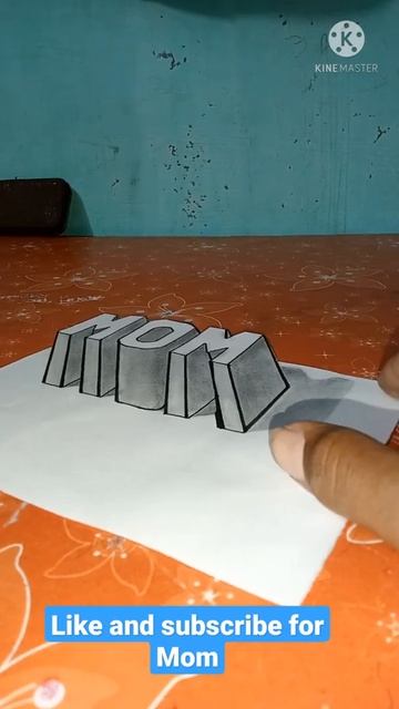 Mom word cute 3d drawing . optical illusion art #shorts #trending #3darts video #shortvideo смотреть онлайн