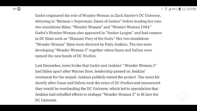 Wonder Woman 3....James Gunn and Peter Safran Tell Gal Gadot "We Are Going To Develop It Together" смотреть онлайн