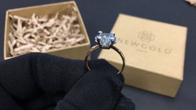 !Кольцо 096982 из красного золота 585 пробы с топазом и фианитами смотреть онлайн