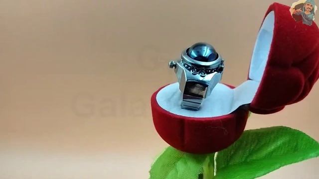 Gala Time Black Oval Crystal Stretchable Finger Ring Watch with Red Rose Gifting Box for loved one смотреть онлайн