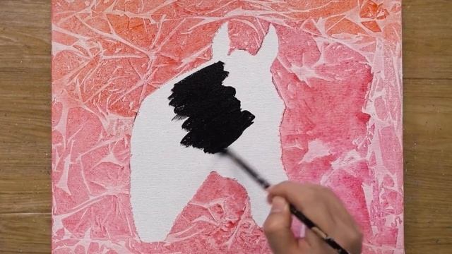 Black Horse Texture Plastic Wrap Painting Technique Label #art #arte #artist #painting #draw смотреть онлайн