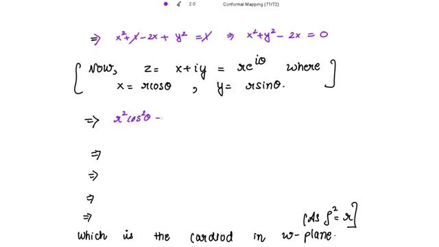 Show that w = z² maps the circle |z-1| = 1 into the Cardioid in the w-plane. CONFORMAL MAPPING смотреть онлайн