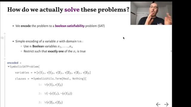 Solving discrete problems via Boolean satisfiability with Julia | David P. Sanders | JuliaCon 2021 смотреть онлайн