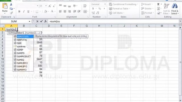Calculate the sum of the cell range called sumArea in cell A1 using the appropriate function. смотреть онлайн