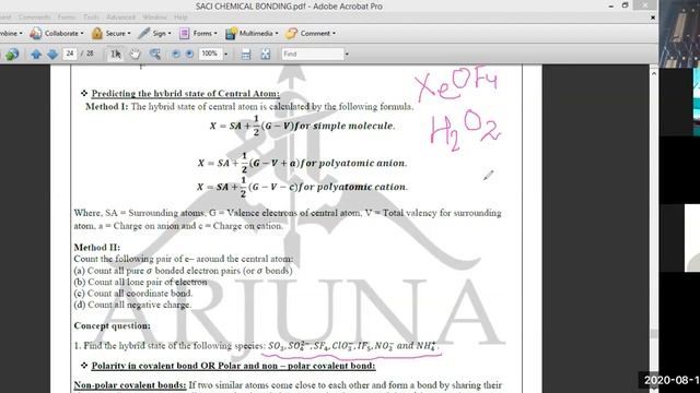 CHEMICAL BONDING LECTURE 16 BY AMIT SIR || HYBRIDISATION STATE OF MOLECULE,POLAR, NON POLAR COVALEN смотреть онлайн