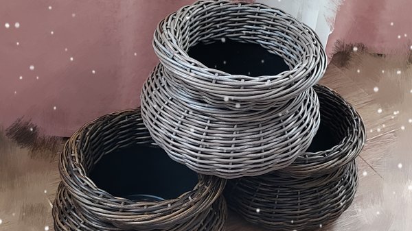 Плетение из ротанга. Горшочек из ротанга часть 1.