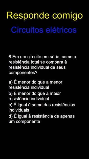 Teste seus conhecimentos em circuitos elétricos quiz 08 смотреть онлайн