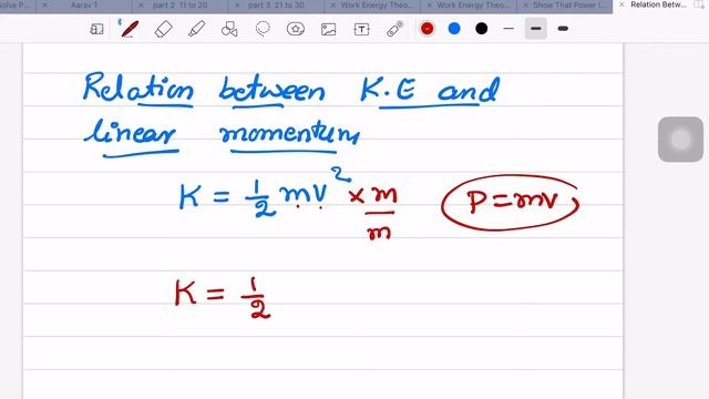 Relation between kinetic energy and linear momentum смотреть онлайн