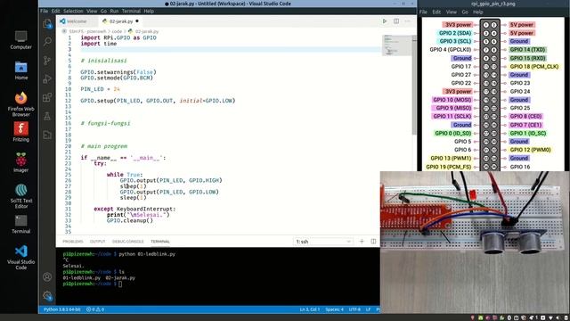 #2 - Raspberry Pi: Pengukuran Jarak Dengan Modul Ultrasonik SR-HC04 смотреть онлайн