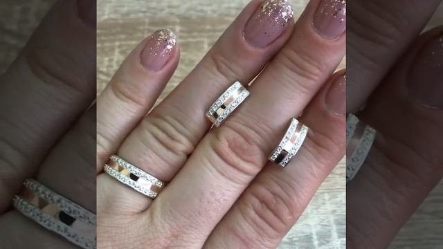 Арт. 0194 Комплект из серебра с золотом и фианитом смотреть онлайн