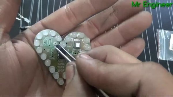 Green DIY Kit Heart Shape Breathing Lamp Kit Module DC 4V-6V