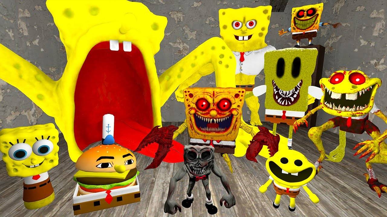 ВСЕ ВИДЫ СПАНЧ БОБ ПОЖИРАТЕЛЬ В ГРЕННИ ОНЛАЙН - All Types Sponge Bob Granny Online Garry's Mod ! смотреть онлайн