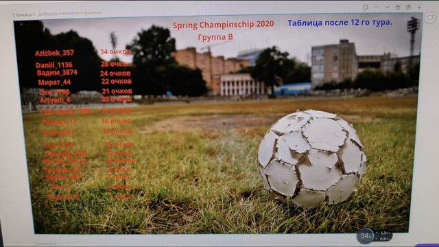 Soccerstars Spring Championship 2020. Таблицы и пары 13 тура. смотреть онлайн