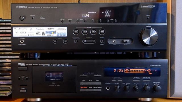 Yamaha KX-360 cassette deck and RX-V479 AV receiver смотреть онлайн