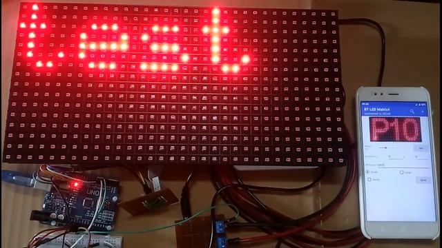 Arduino project : bluetooth control P10 led matrix смотреть онлайн