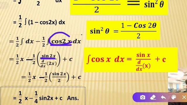 12th Maths Exercise 3.2 Q2 vii ∫√1- cos2xdx ix ∫ Sin²xdx x ∫ (1/1+cosx)dx xiii ∫(Cos2x- 1/1+cos2x)d смотреть онлайн