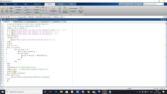 Gauss Elimination Method ,For any variable # Easy Matlab program # Lirock Education смотреть онлайн