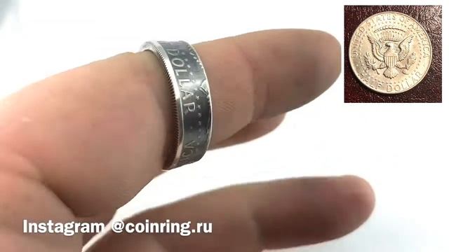 Кольцо из «Счастливого доллара» Half dollar 1964 год серебро смотреть онлайн