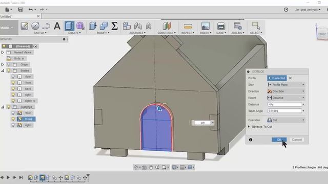 Build a bird house with Fusion 360 Part 1 ( the basic house ) смотреть онлайн