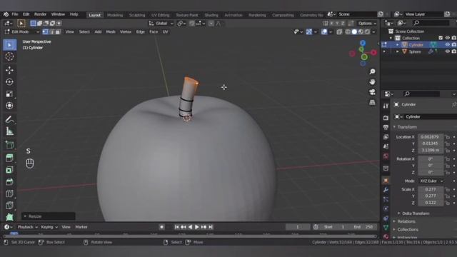 Create Apple in Blender 2.93.5 LTS in 2 minutes (For Beginner) смотреть онлайн