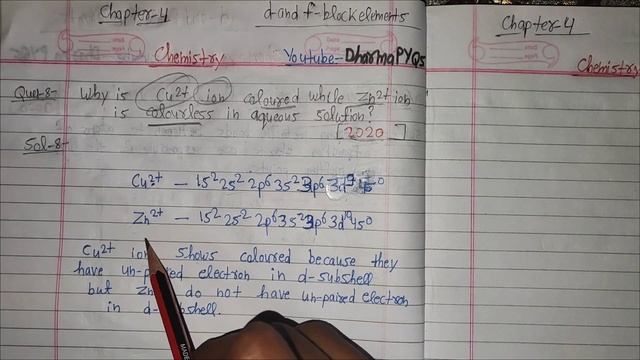 Why is Cu2+ ion coloured while Zn2+ ion iscolourless in aqueous solution? (2020) смотреть онлайн