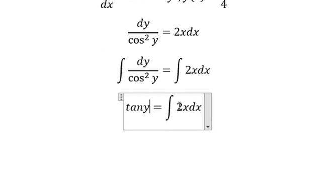Calculus Help: Separable Differential Equations - dy/dx=2x cos^2y ,y(0)=π/4 смотреть онлайн