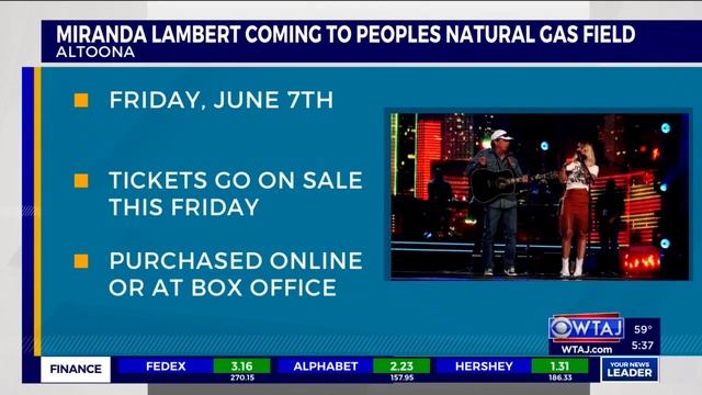 Miranda Lambert to perform at PNG Field in Altoona смотреть онлайн