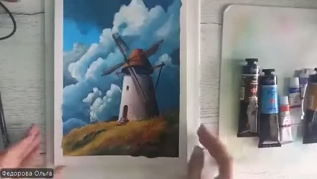 Акрил. Ветрянная мельница