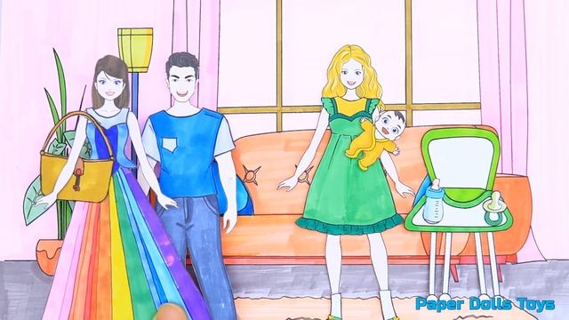 [DIY] Paper Dolls Baby Hard Working OR Much Money ? Very Beautiful Dresses Handmade Papercrafts смотреть онлайн