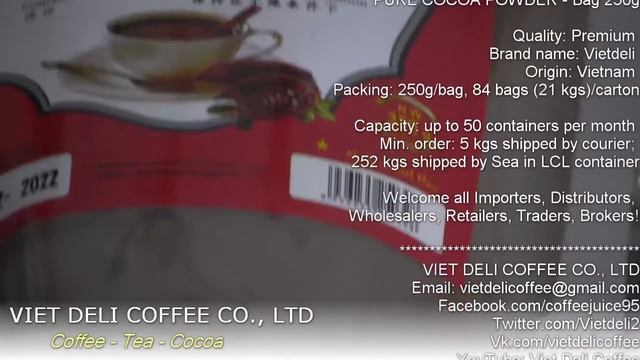 Vietdeli Coffee - Pure Cocoa powder Bag 250g - 3 смотреть онлайн
