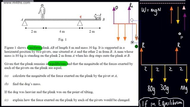 Mechanics 1 - M1 - Moments (2) Basic examples modelling uniform rods Exam Past Paper questions смотреть онлайн