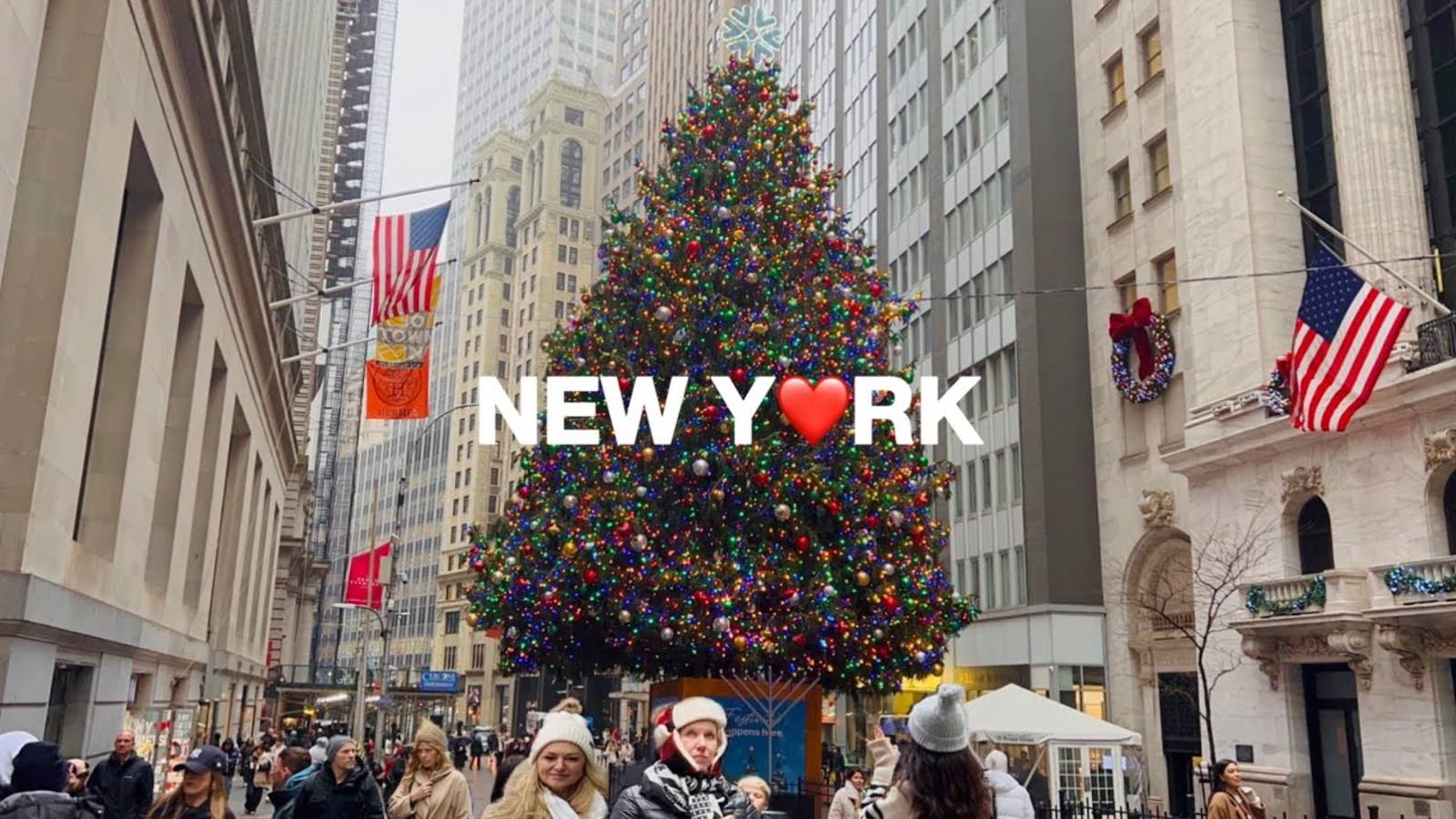 NYC Christmas Walk🎄✨Wall Street Christmas Tree, South Street Seaport & Tin Building | Dec 2024