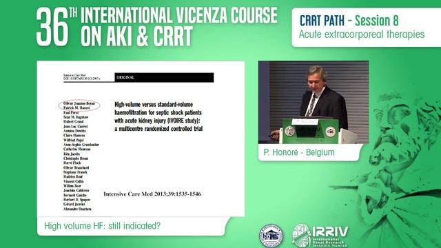 High volume HF: still indicated? - P. Honoré смотреть онлайн
